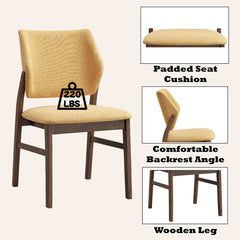 Sarha Yellow & Walnut Side Chair (Set of 2) - Ornate Home