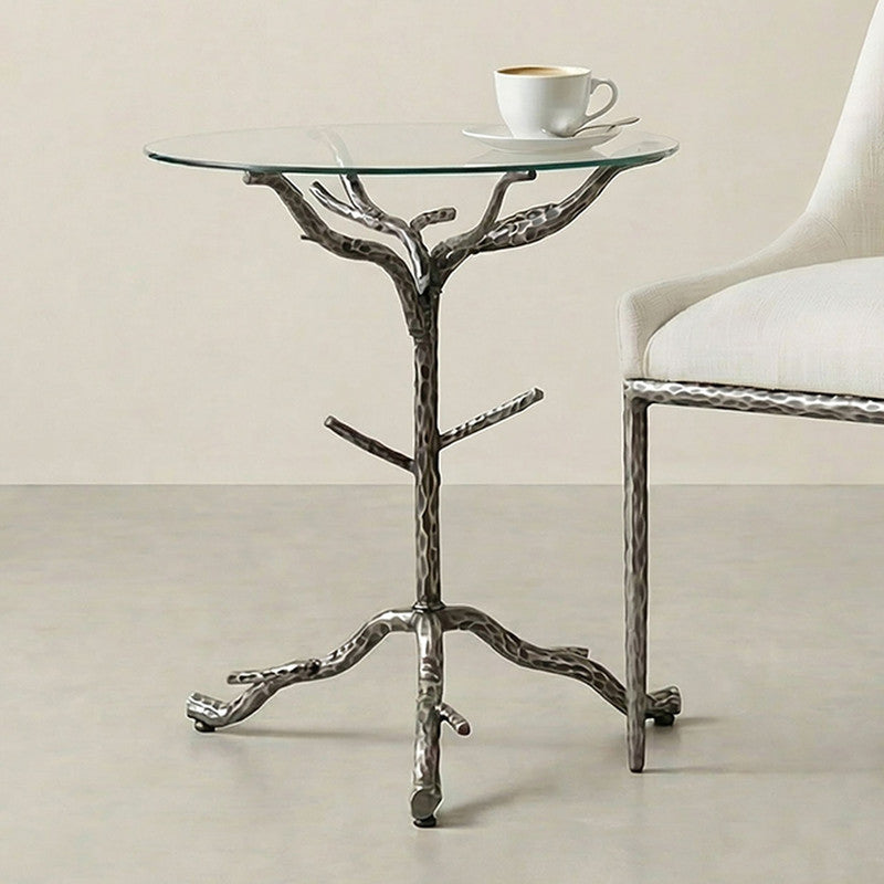 Sarna Gunmetal Side Table - Ornate Home