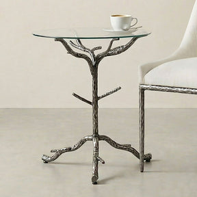 Sarna Gunmetal Side Table - Ornate Home