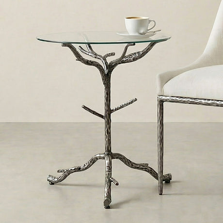 Sarna Gunmetal Side Table - Ornate Home