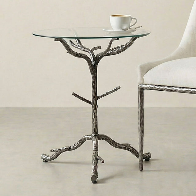 Sarna Gunmetal Side Table - Ornate Home