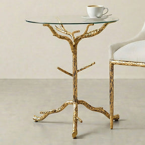Sarna Matte Gold Side Table - Ornate Home