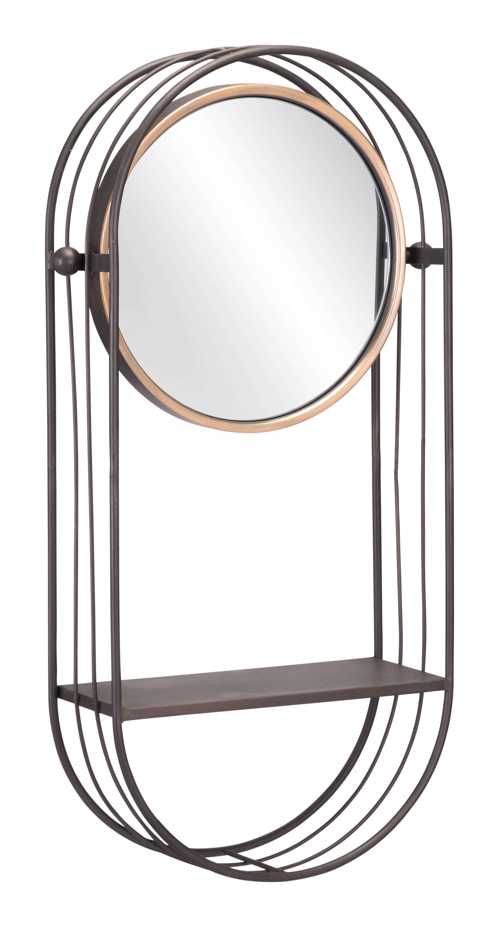 Saroni Antique Gray Mirror Shelf