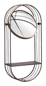 Saroni Antique Gray Mirror Shelf