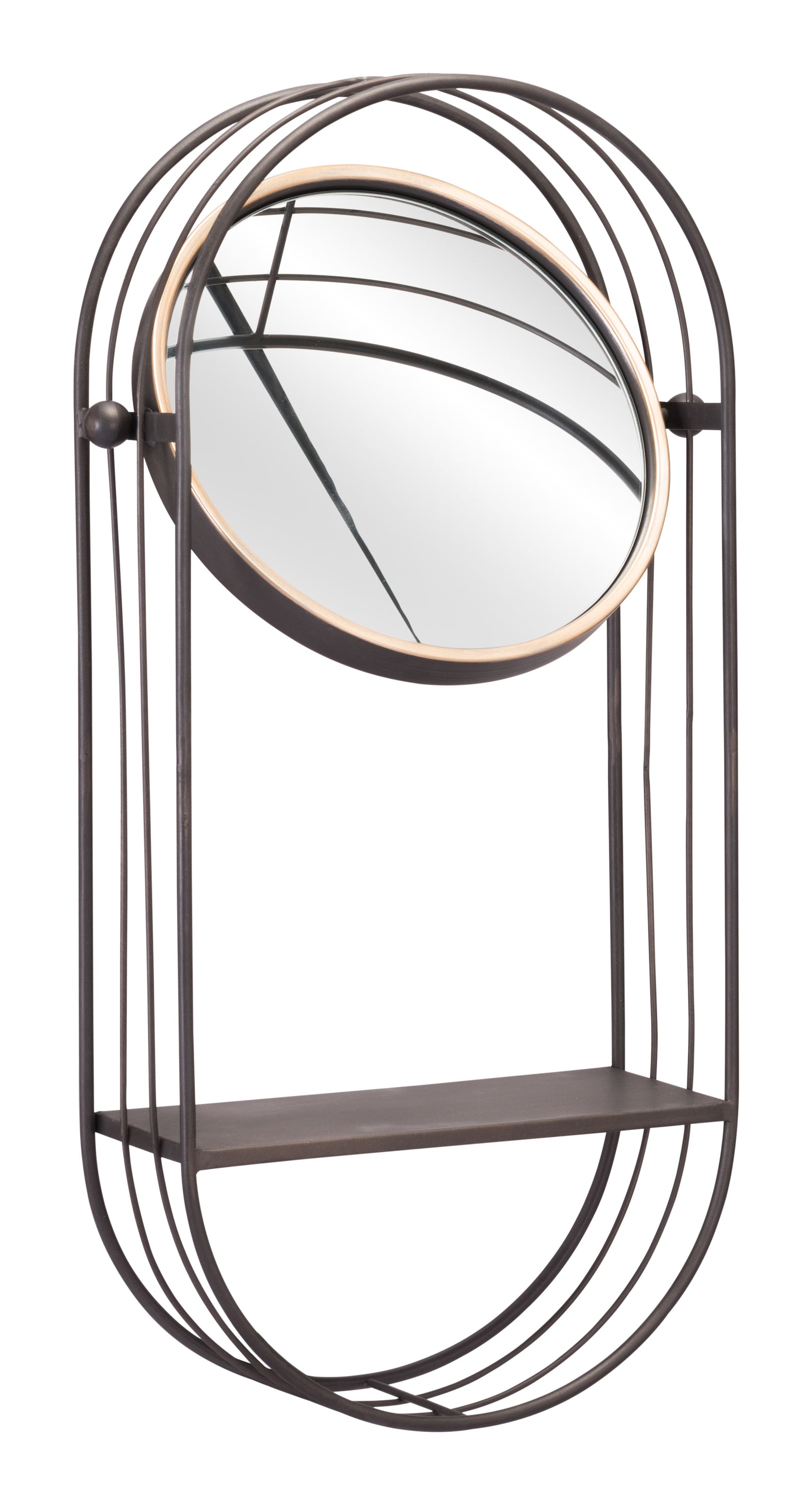 Saroni Antique Gray Mirror Shelf