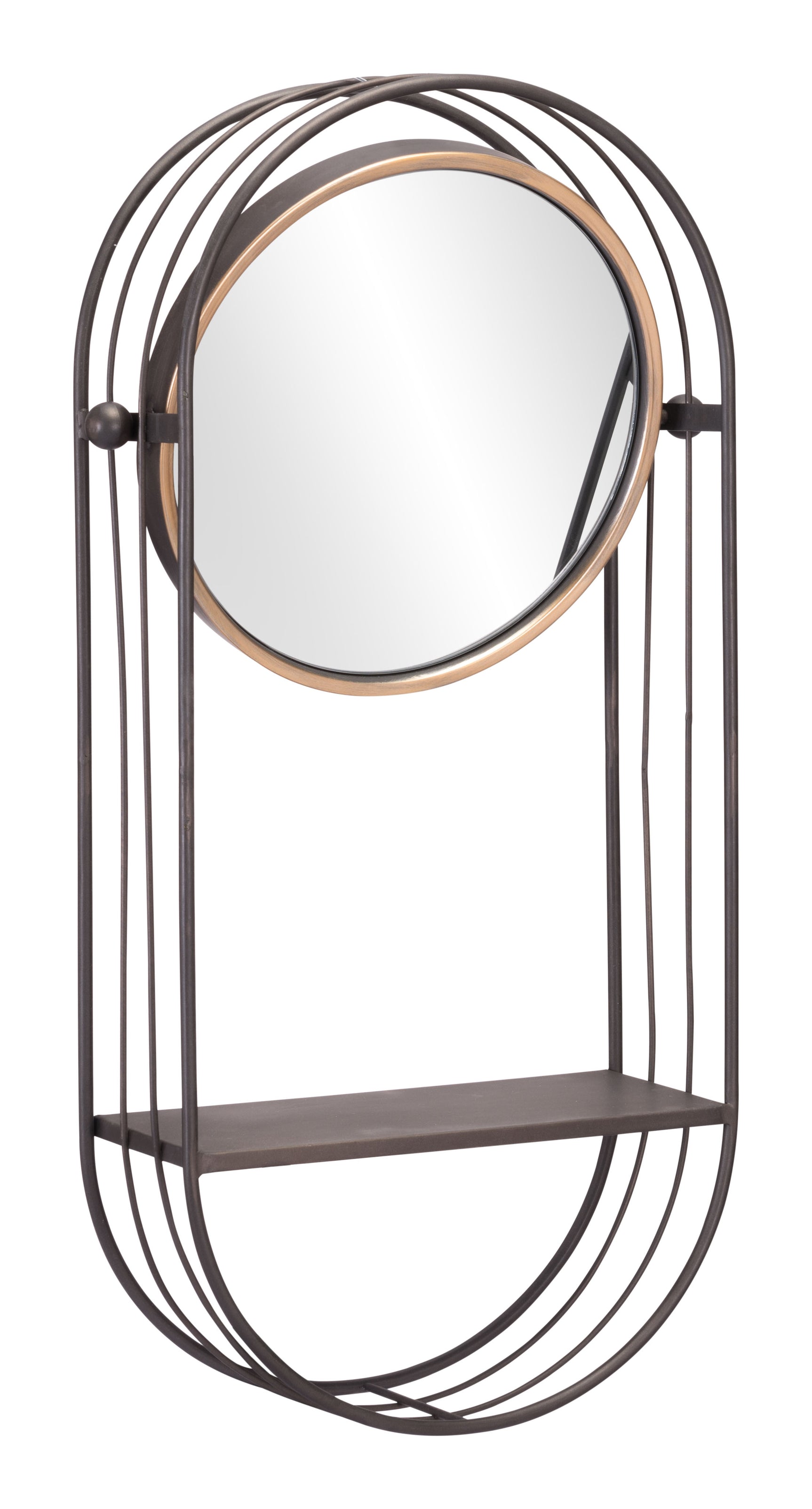Saroni Antique Gray Mirror Shelf