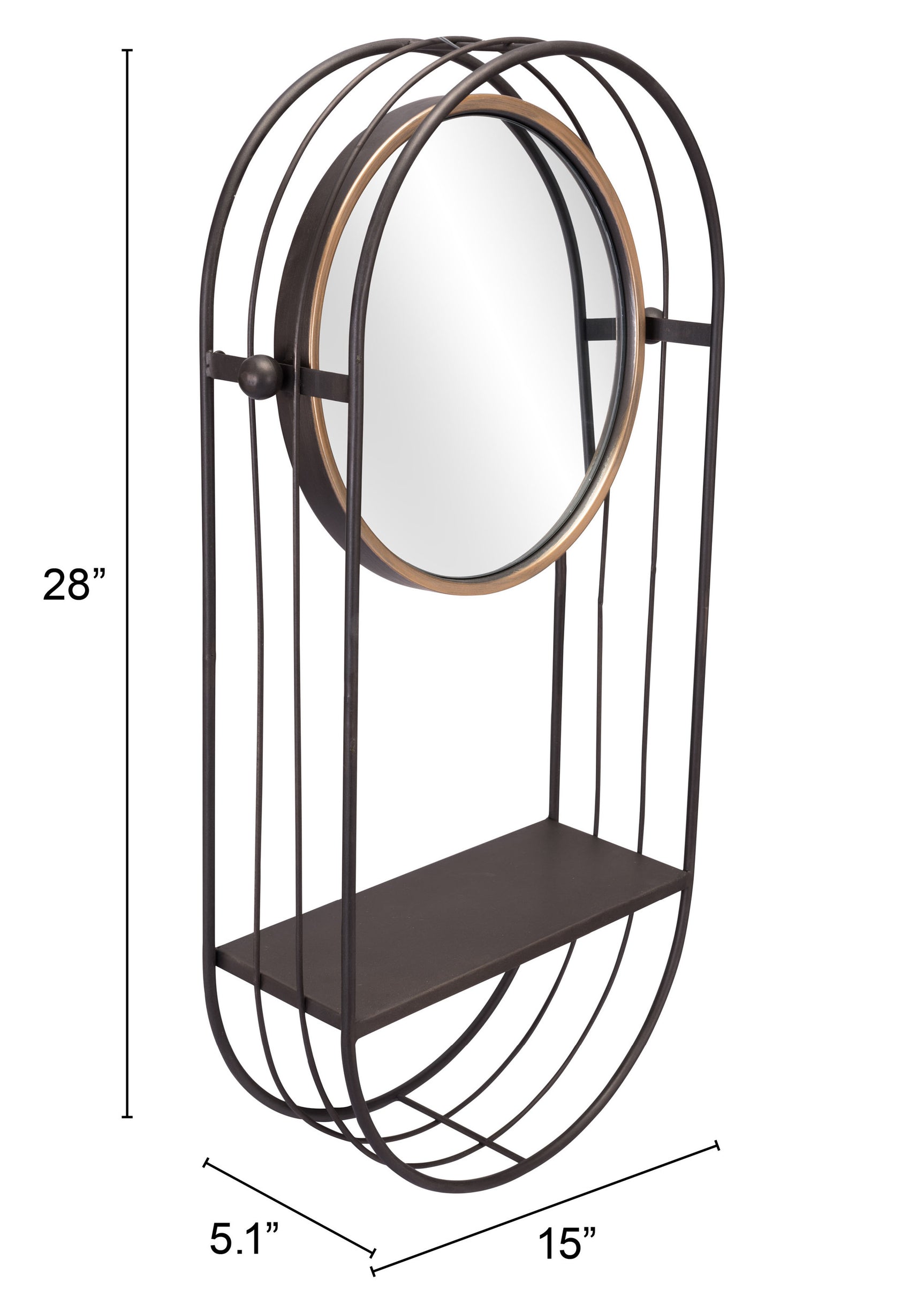 Saroni Antique Gray Mirror Shelf