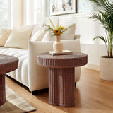 Sarova Mocha 20 Inch Natural Rattan Pedestal Side Table