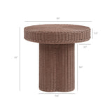 Sarova Mocha 20 Inch Natural Rattan Pedestal Side Table