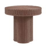 Sarova Mocha 20 Inch Natural Rattan Pedestal Side Table