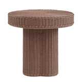 Sarova Mocha 20 Inch Natural Rattan Pedestal Side Table