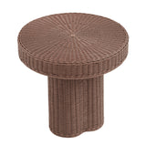 Sarova Mocha 20 Inch Natural Rattan Pedestal Side Table