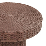 Sarova Mocha 20 Inch Natural Rattan Pedestal Side Table