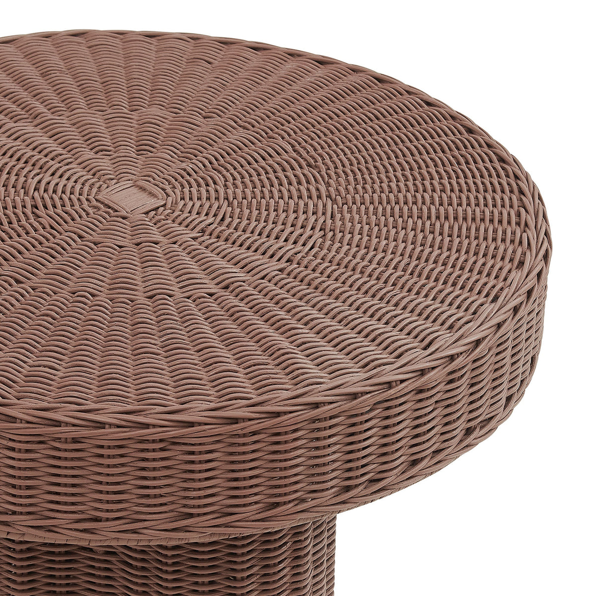 Sarova Mocha 20 Inch Natural Rattan Pedestal Side Table