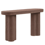 Sarova Mocha 59 Inch Natural Rattan Console Table