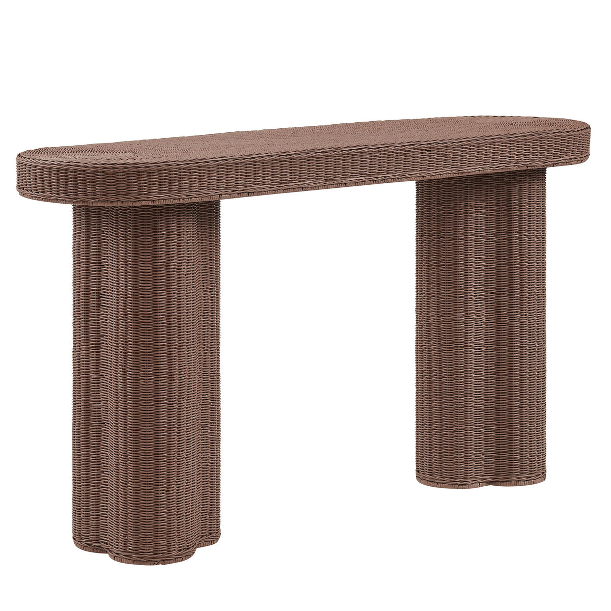 Sarova Mocha 59 Inch Natural Rattan Console Table