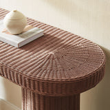 Sarova Mocha 59 Inch Natural Rattan Console Table