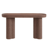 Sarova Mocha 59 Inch Natural Rattan Console Table