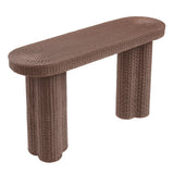 Sarova Mocha 59 Inch Natural Rattan Console Table