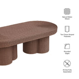 Sarova Mocha 60 Inch Natural Rattan Pedestal Coffee Table