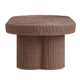 Sarova Mocha 60 Inch Natural Rattan Pedestal Coffee Table
