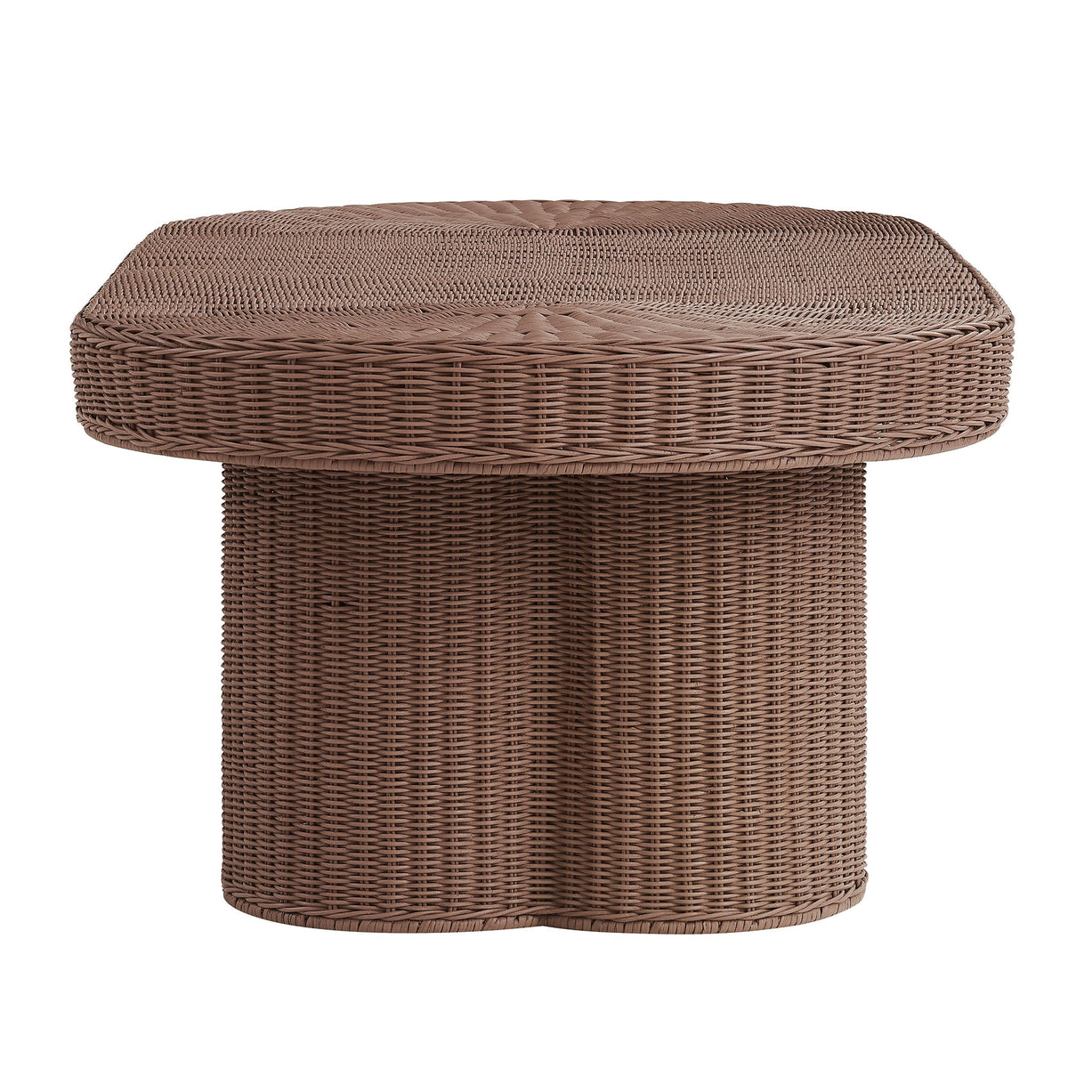 Sarova Mocha 60 Inch Natural Rattan Pedestal Coffee Table