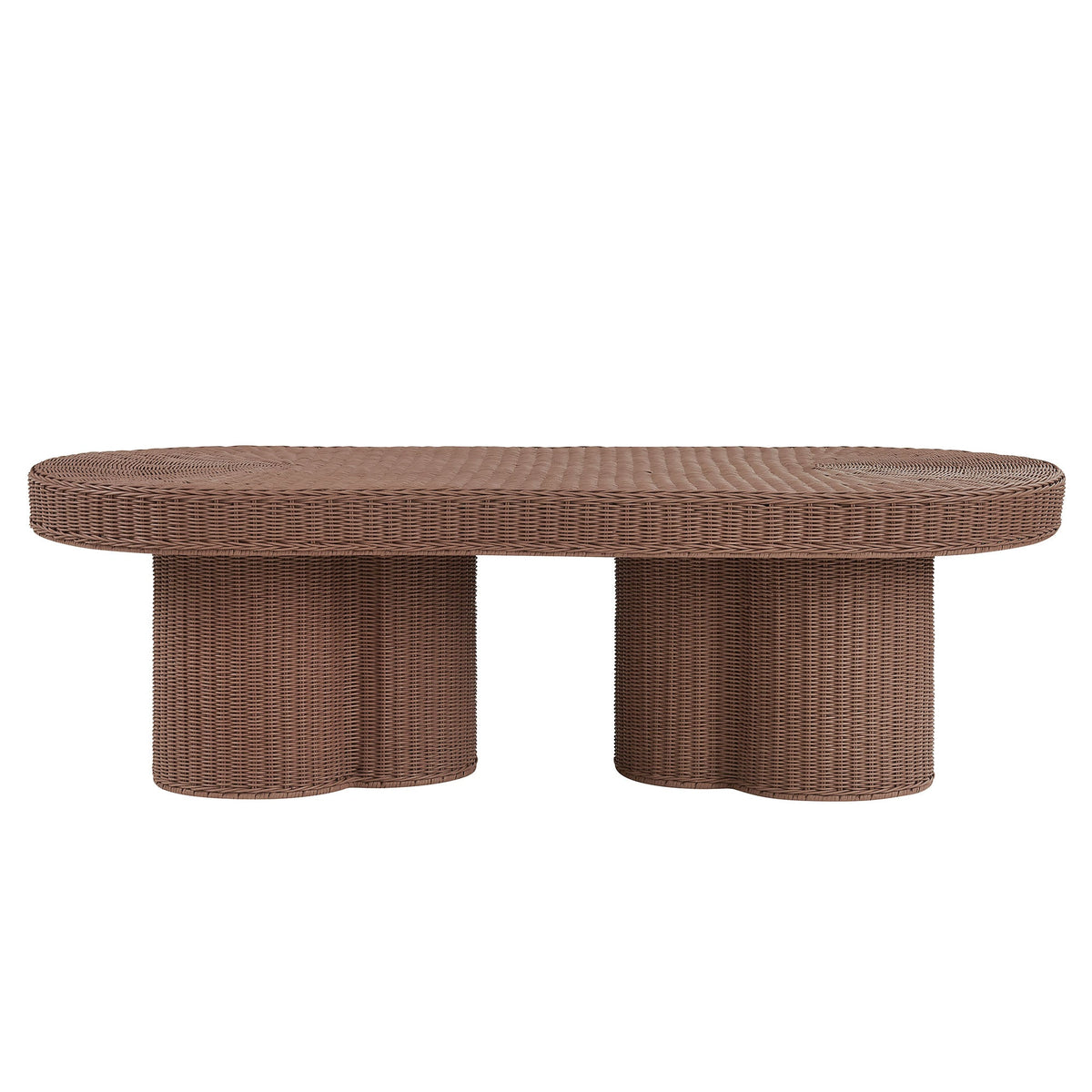 Sarova Mocha 60 Inch Natural Rattan Pedestal Coffee Table