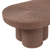Sarova Mocha 60 Inch Natural Rattan Pedestal Coffee Table