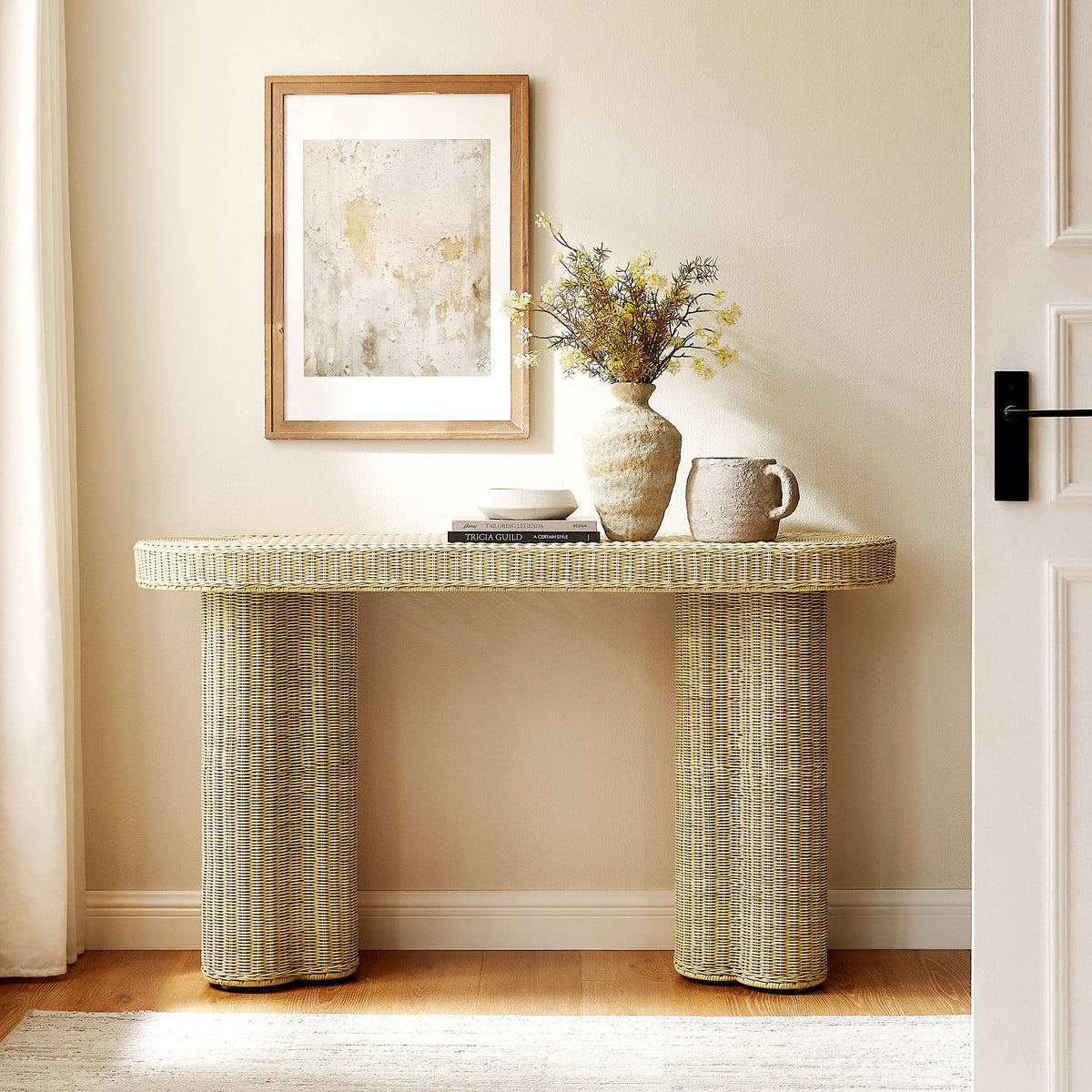 Sarova Natural 59 Inch Natural Rattan Console Table