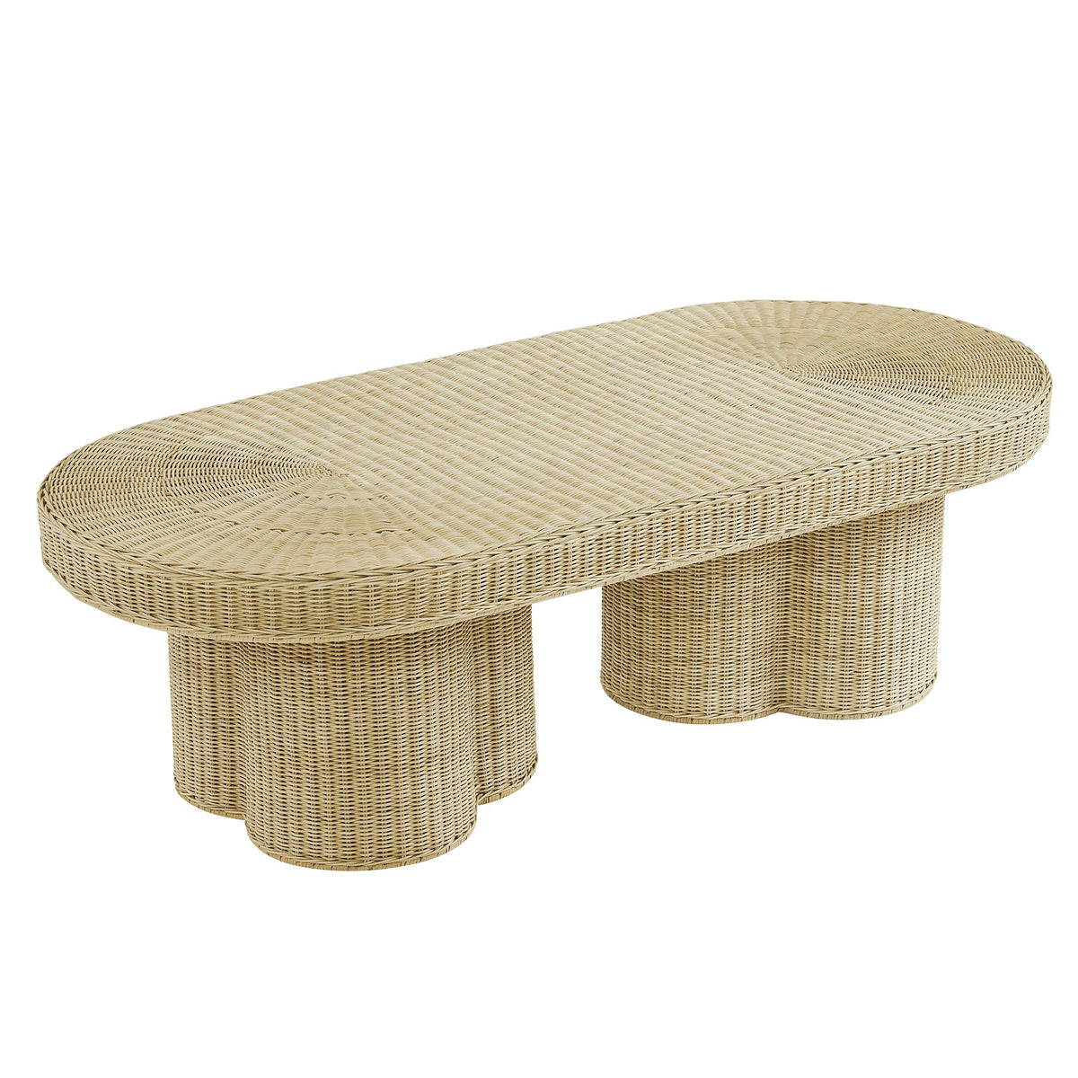 Sarova Natural 60 Inch Rattan Pedestal Coffee Table - Ornate Home