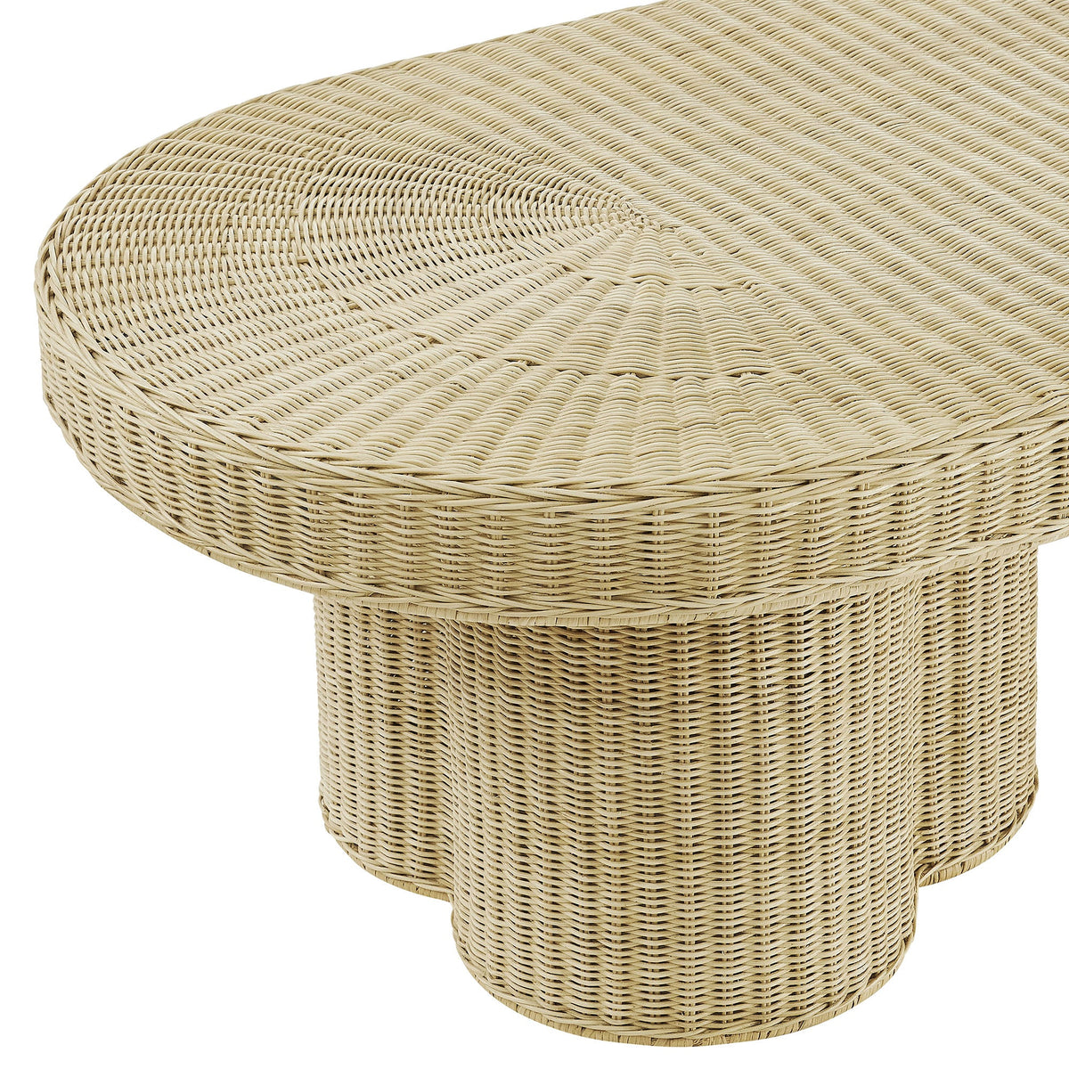 Sarova Natural 60 Inch Rattan Pedestal Coffee Table - Ornate Home