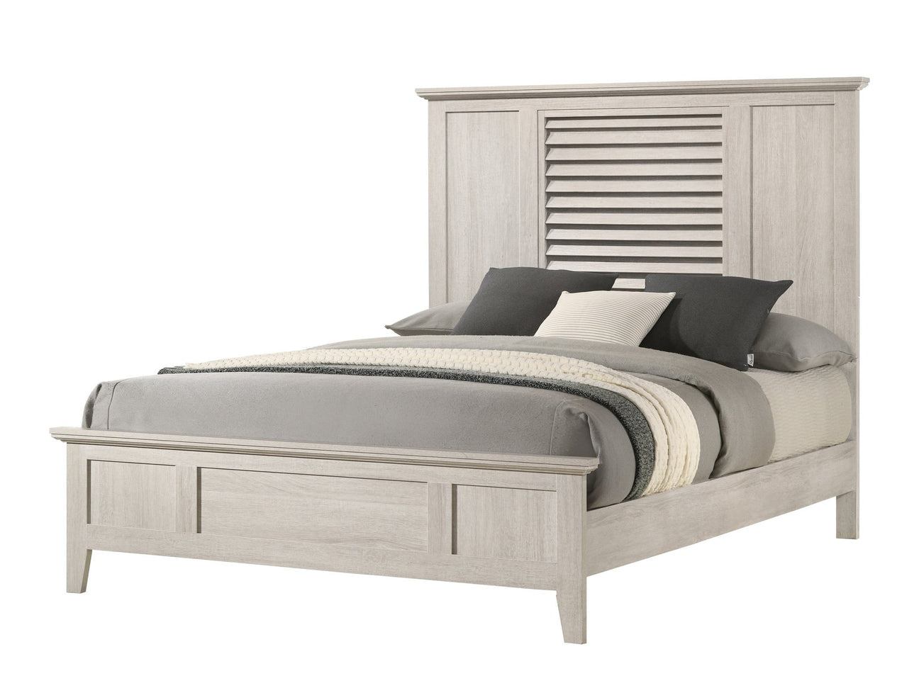 Sarter White King Panel Bed - Ornate Home