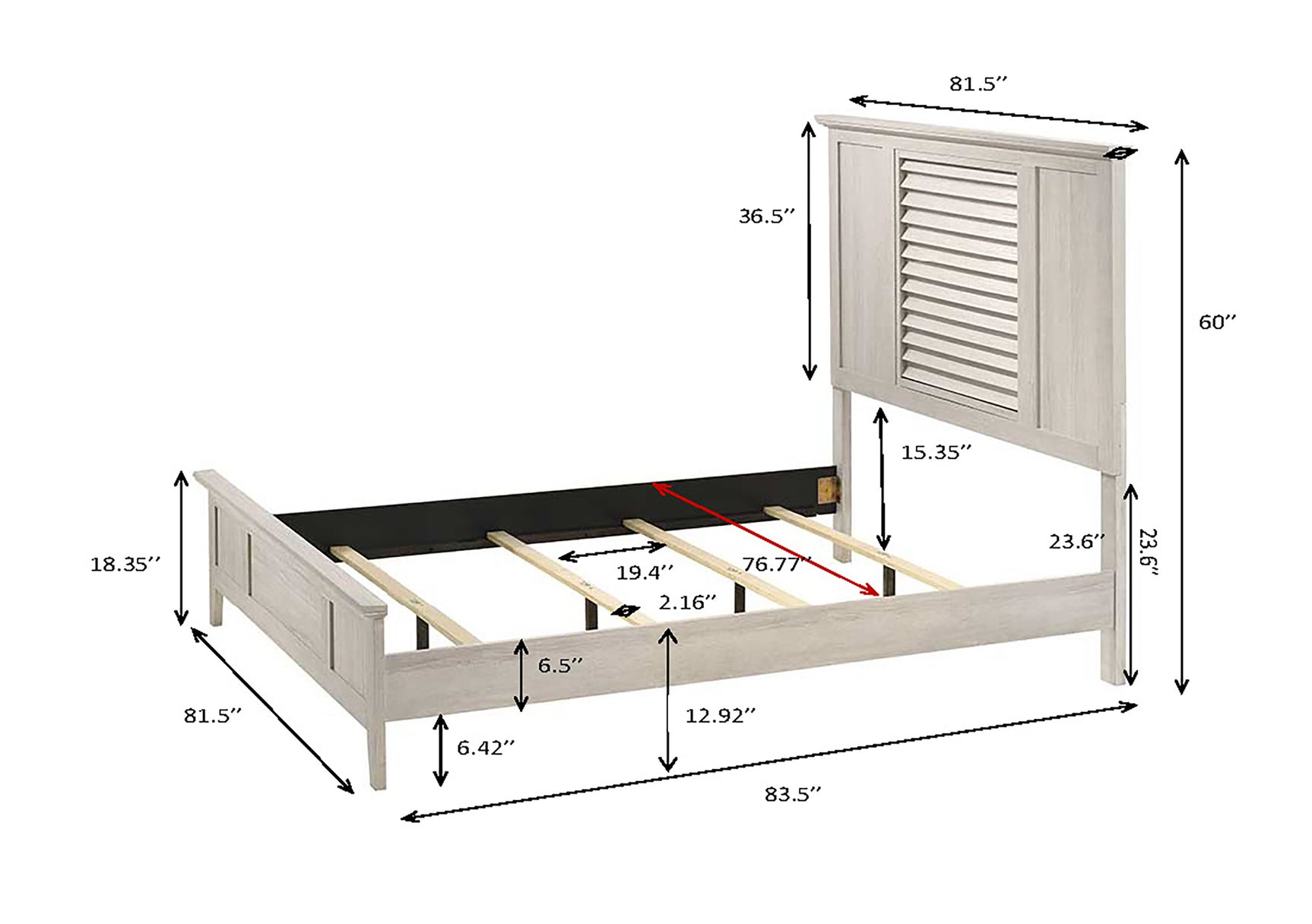 Sarter White King Panel Bed - Ornate Home