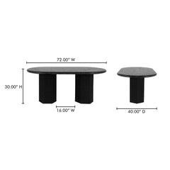 Sartoria Black Granite Dining Table - Ornate Home