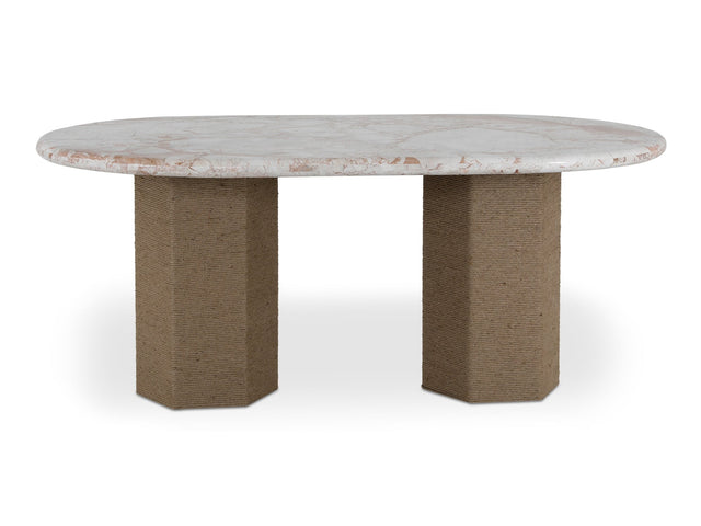 Sartoria Breccia Marble/Natural Dining Table - Ornate Home