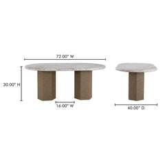 Sartoria Breccia Marble/Natural Dining Table - Ornate Home
