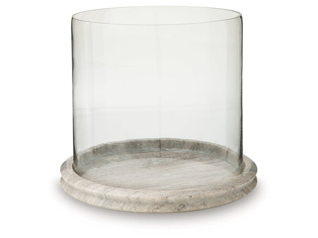 Saskia Clear/Beige Candle Holder (Online Special Price) - Ornate Home