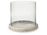 Saskia Clear/Beige Candle Holder - Ornate Home