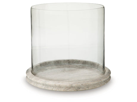 Saskia Clear/Beige Candle Holder - Ornate Home