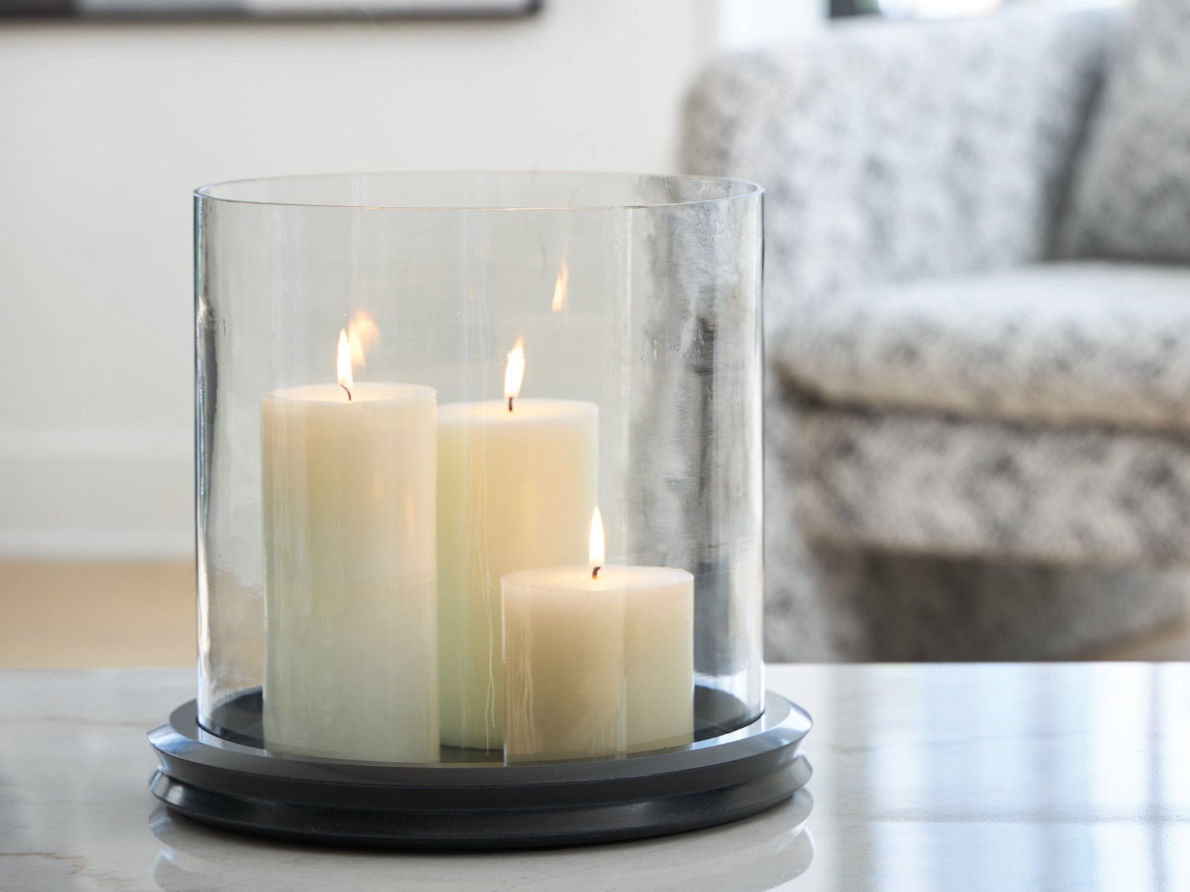Saskia Clear/Black Candle Holder (Online Special Price) - Ornate Home
