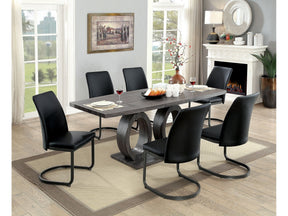 Saskia Gray 7 Pc. Dining Room Set - Ornate Home