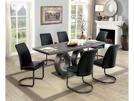 Saskia Gray 7 Pc. Dining Room Set - Ornate Home