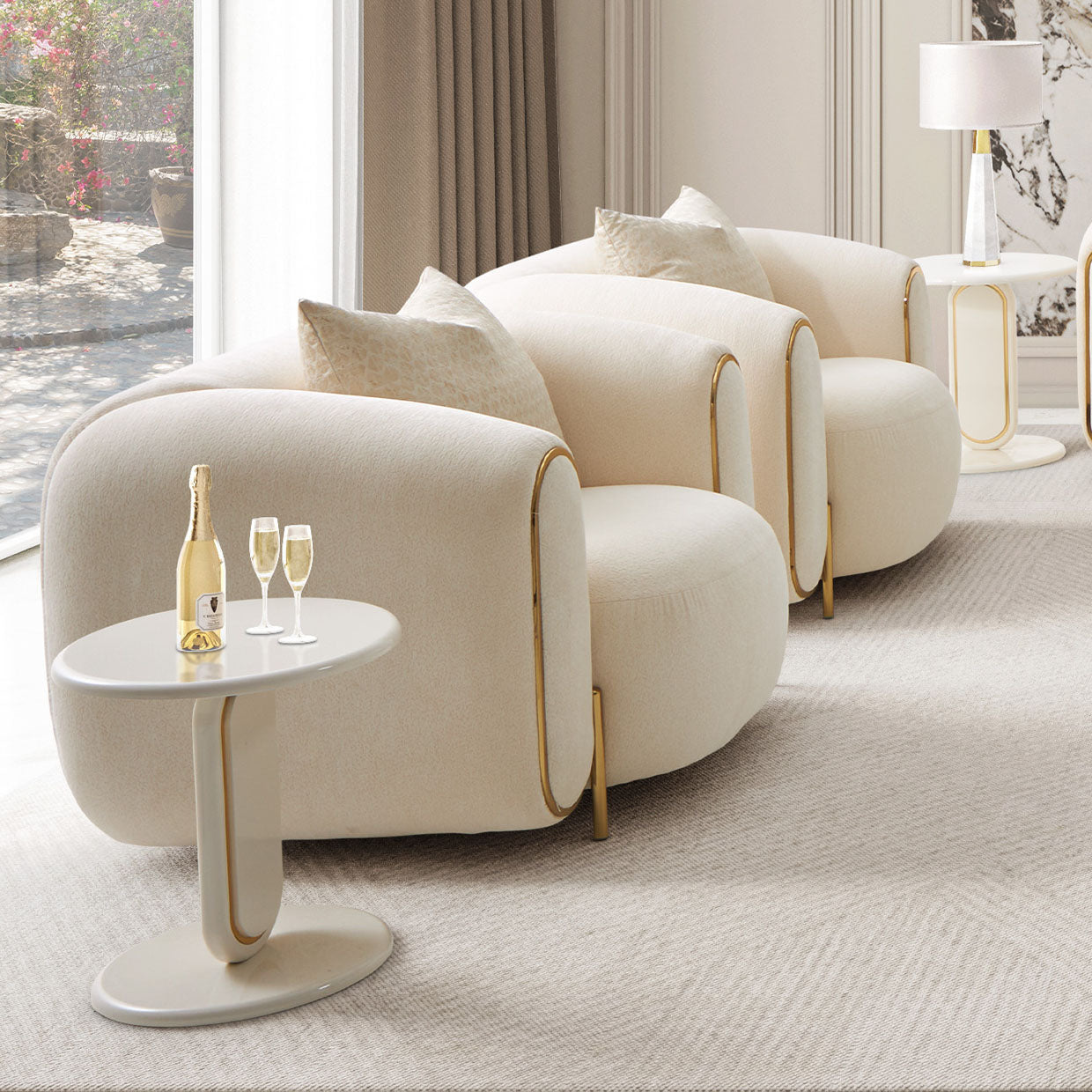 Sassani Gold/Crepe Accent Chair - Ornate Home
