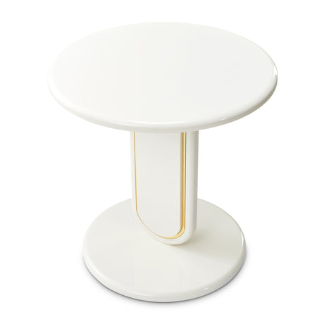 Sassani Pearl White End Table - Ornate Home