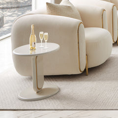 Sassani Pearl White End Table - Ornate Home