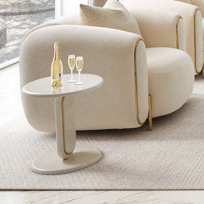 Sassani Pearl White End Table - Ornate Home
