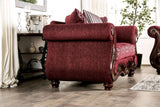 Sassari Burgundy Loveseat - Ornate Home