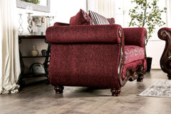 Sassari Burgundy Loveseat - Ornate Home