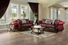 Sassari Burgundy Loveseat - Ornate Home