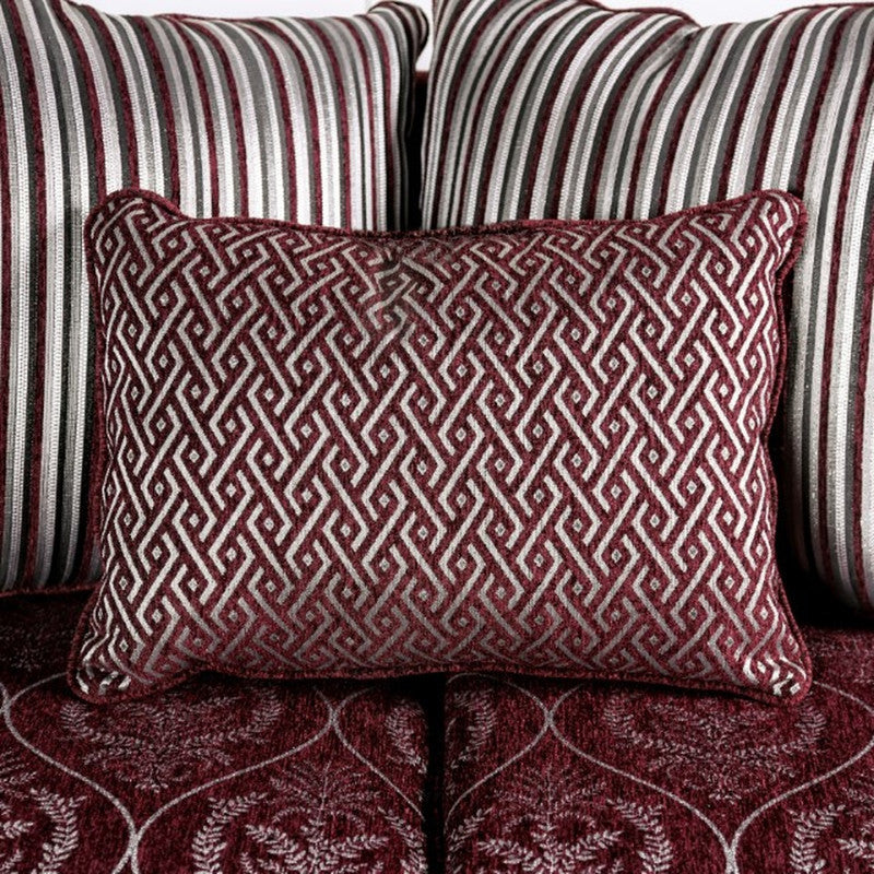 Sassari Burgundy Loveseat - Ornate Home